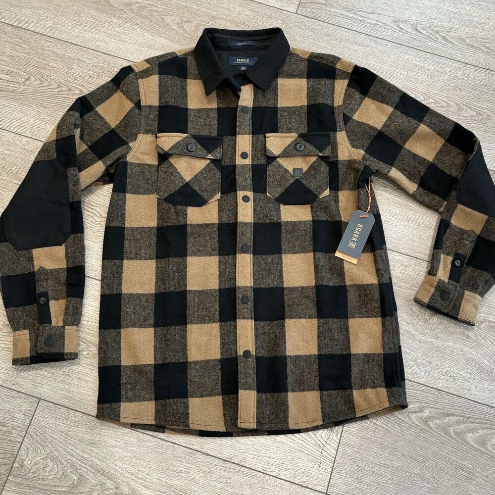 Roark Nordsman Wool Blend Snap Front Flannel Shirt Shacket Gorpcore Winter Med‎
